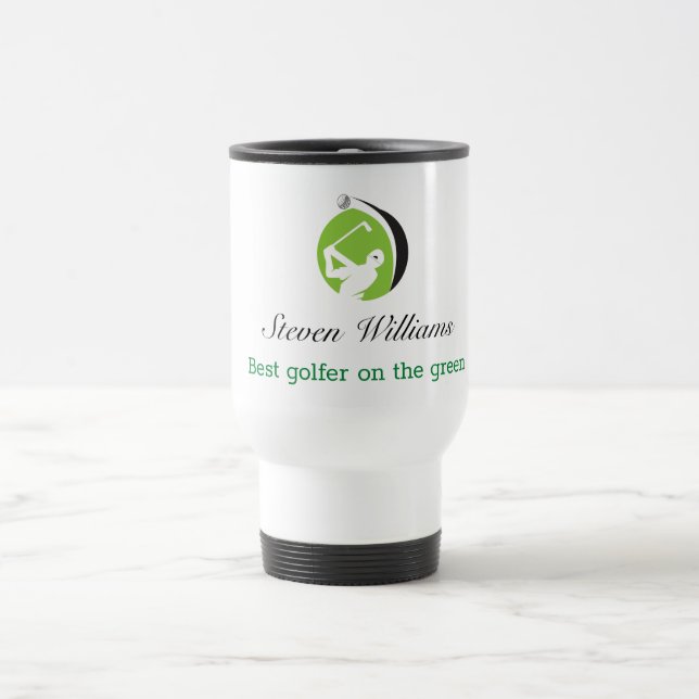 Melhor Caneca de viagem de Golfer de Nome Personal (Centro)