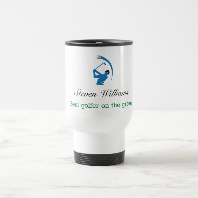Melhor Caneca de viagem de Golfer de Nome Personal (Centro)
