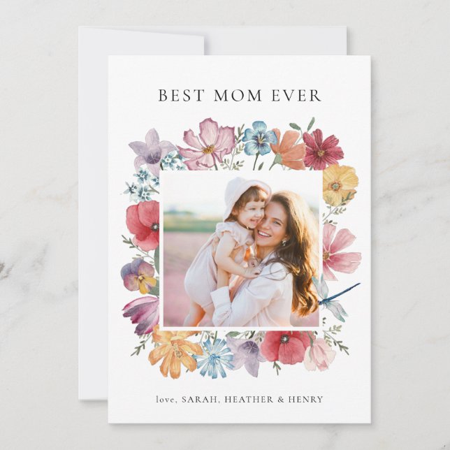 Melhor Cartão com fotos Da Mãe (Frente)