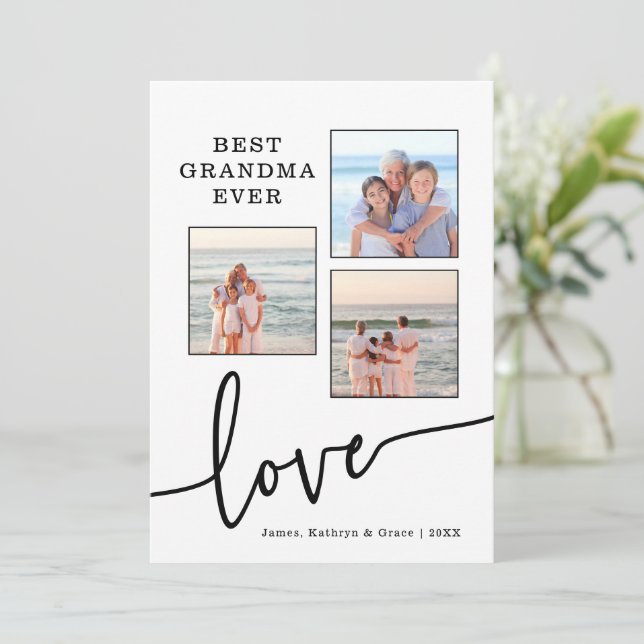 Melhor Cartão com fotos da vovó (Em pé/Frente)