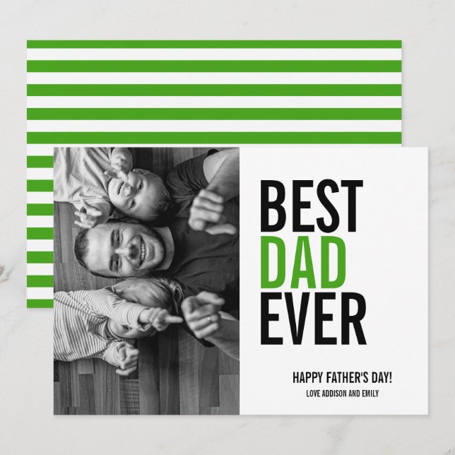 Melhor Cartão com fotos De Dia de os pais Nunca (Frente/Verso)