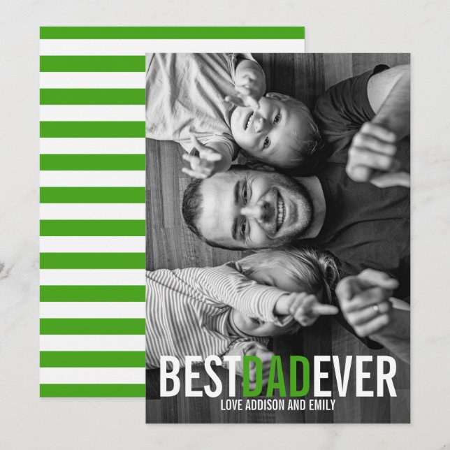 Melhor Cartão com fotos De Dia de os pais Nunca (Frente/Verso)