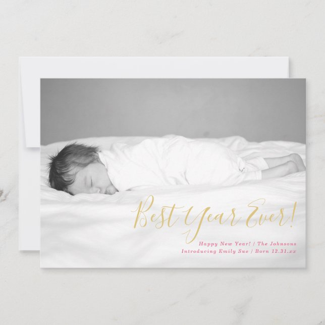 Melhor Cartão com fotos de Férias do Ano Novo (Frente)