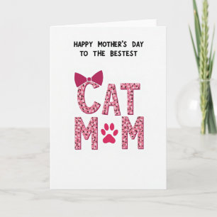 Melhor Cartão de Ilustração de Mãe de Gato