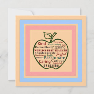 Melhor Cartão de Professora do Mundo da Apple Verd