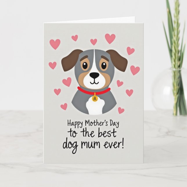 Melhor Cartão do Dia das Mães para Mãe de Cachorro (Frente)