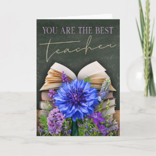 Melhor Cartão Floral de Quadro Negro para Professo