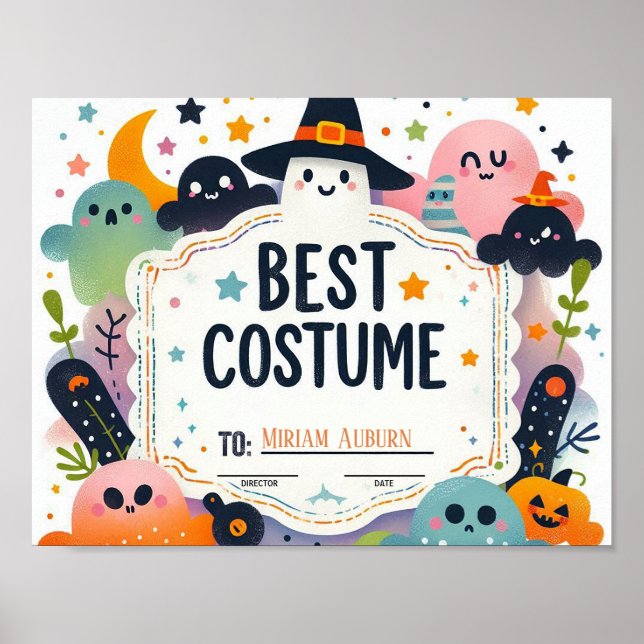 Melhor Certificado de Costume - Poster de tema fan (Frente)