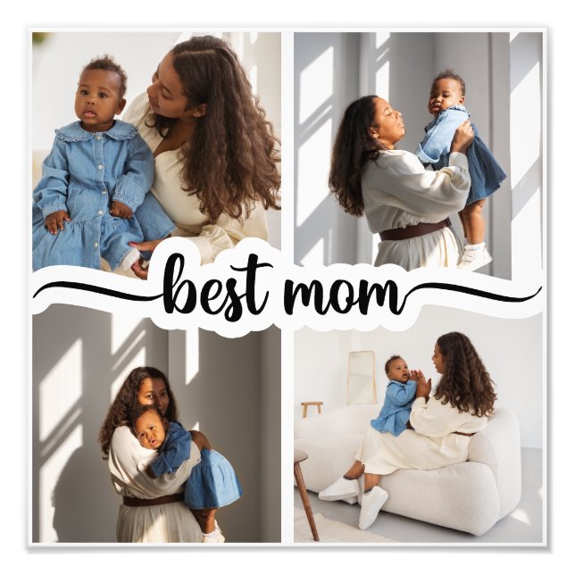 Melhor Colagem de Fotos Personalizada da Mãe 4 (Frente)