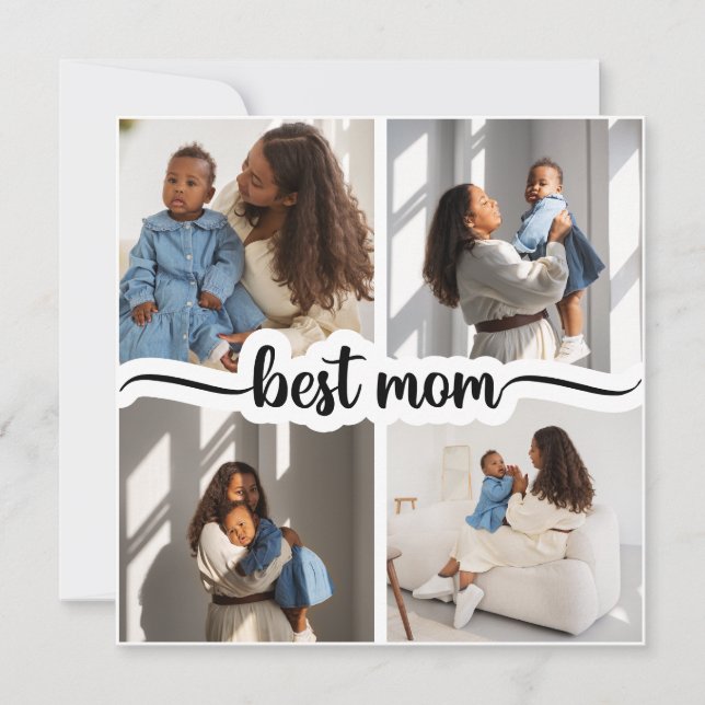 Melhor Colagem de Fotos Personalizada da Mãe 4 (Frente)
