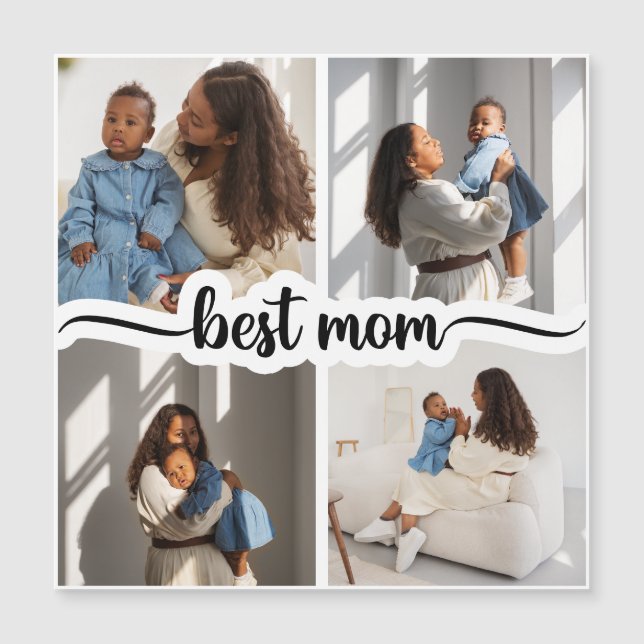 Melhor Colagem de Fotos Personalizada da Mãe 4 (Frente)