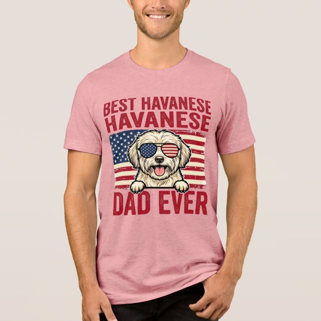 Melhor Design de Camisa de Cão Patriótico do Pai H (Frente)