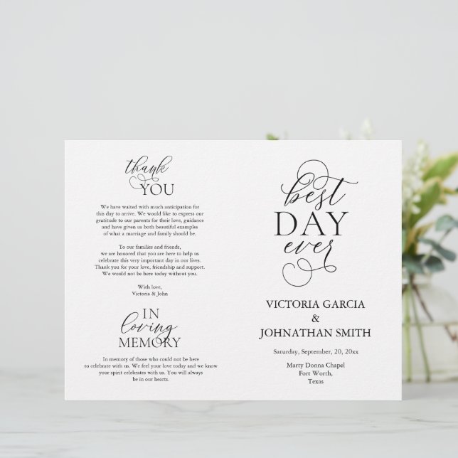 Melhor Dia, Cerimônia de Casamento dobrável (Em pé/Frente)