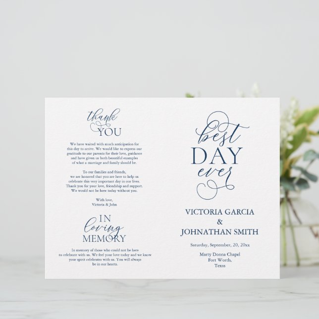 Melhor Dia, Cerimônia de casamento Programas dobrá (Em pé/Frente)