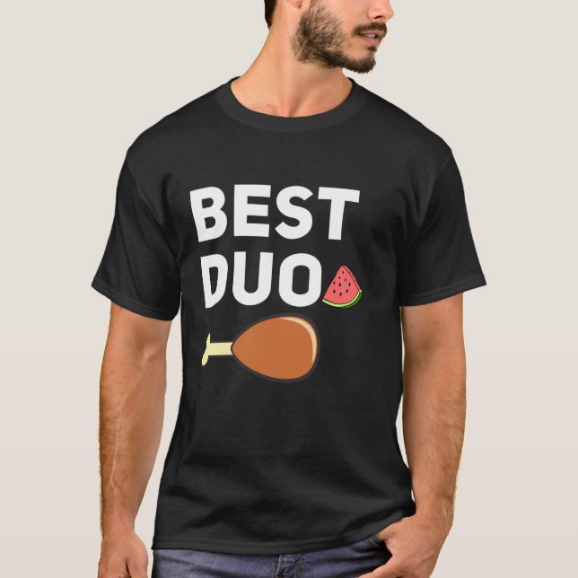 Melhor Duo Camisa De Melancia De Galinha Fritada (Frente)