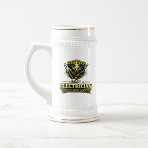 Melhor Eletricista do EUA Caneca de Cerveja