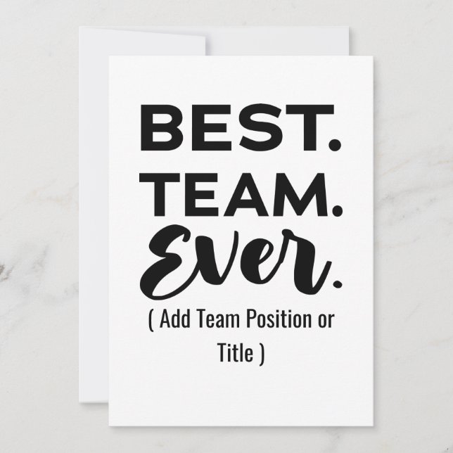 Melhor equipe de sempre, Nome Personalizado ou Tra (Frente)