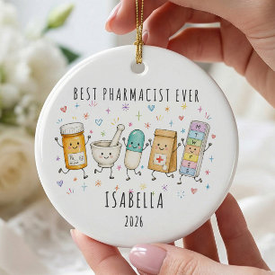 Melhor Farmacêutico de Todos Enfeite Personalizado