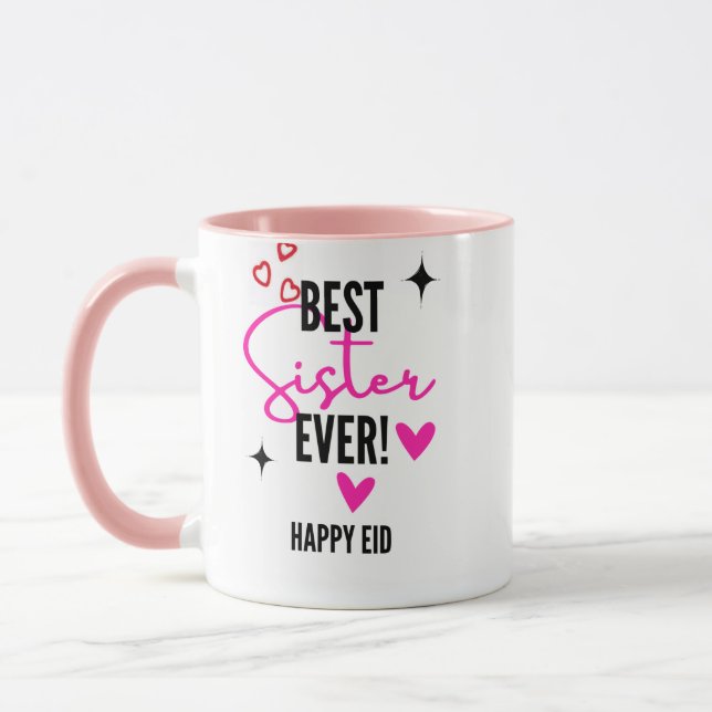 Melhor Irmã do Mundo Caneca Feliz Eid  (Esquerda)