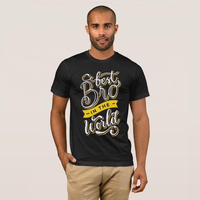 Melhor Irmão do Mundo - T-shirt retrô (Frente Completa)