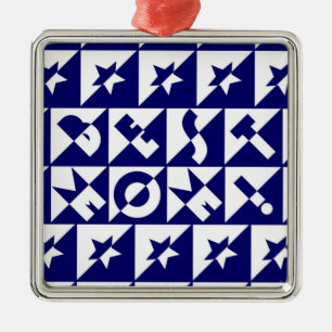 Melhor Mãe Azul com Ornamento de Estrelas de Padrã