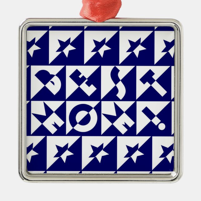 Melhor Mãe Azul com Ornamento de Estrelas de Padrã (Frente)