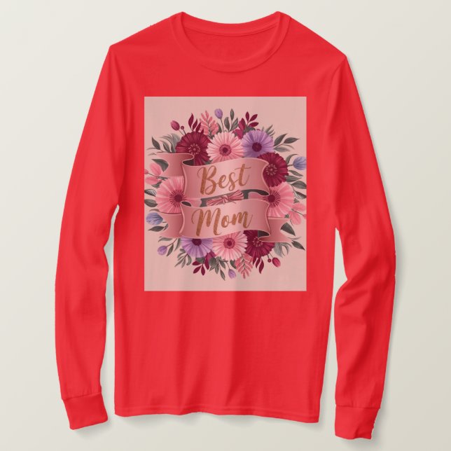 Melhor Mãe, Camiseta de Leve Longa (Frente do Design)
