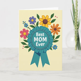 Melhor Mãe Cartão de Padrão Floral