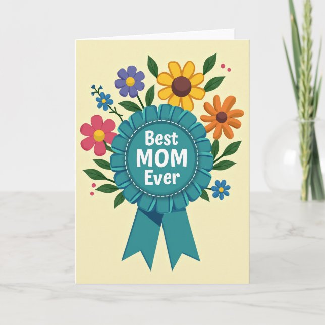 Melhor Mãe Cartão de Padrão Floral (Frente)