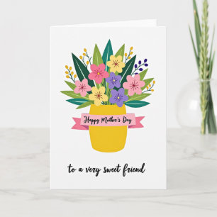 Melhor Mãe Cartão Floral Alegre