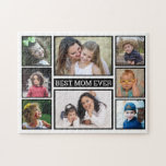 Melhor Mãe De 8 Fotos Collage Quebra-cabeça Jigsaw<br><div class="desc">quebra-cabeça de colagem de várias fotos personalizada com 8 fotos e a tipografia 'Best Mom Ever' faz dele um presente único para a mãe.</div>