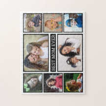 Melhor Mãe De 8 Fotos Collage Quebra-cabeça Jigsaw