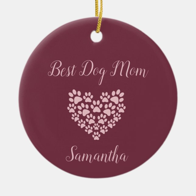 Melhor Mãe de Cachorro Enfeite Personalizado (Frente)