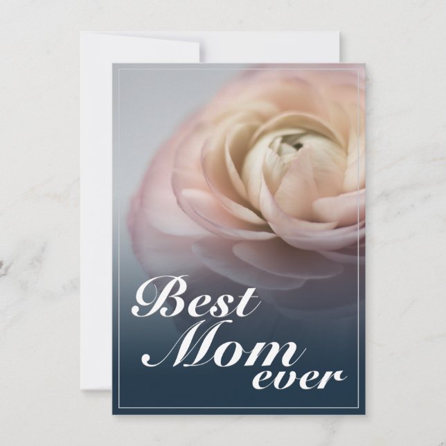 Melhor Mãe de Todos os Tempos com Grande Rosa Rosa (Frente)