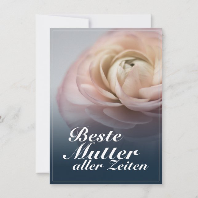 Melhor mãe de todos os tempos com grande rosa rosa (Frente)