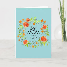 Melhor Mãe Desde Cartão Floral De Saudação De Aqua