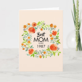 Melhor Mãe Desde Cartão Floral De Saudação De Aqua