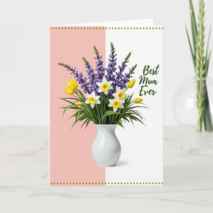 Melhor Mãe do Mundo Cartão de Arte com Flores