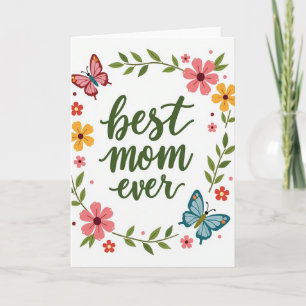 Melhor Mãe do Mundo Cartão de Papel Floral