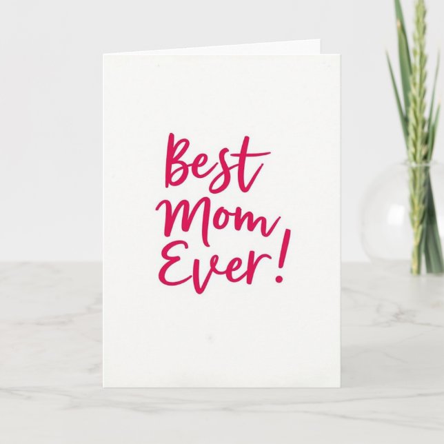 Melhor Mãe do Mundo Cartão em Script Fuchsia (Frente)