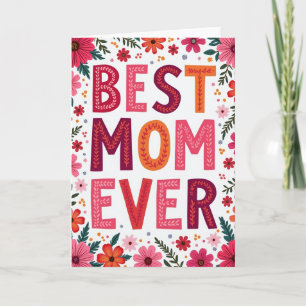 Melhor Mãe do Mundo Cartão Floral