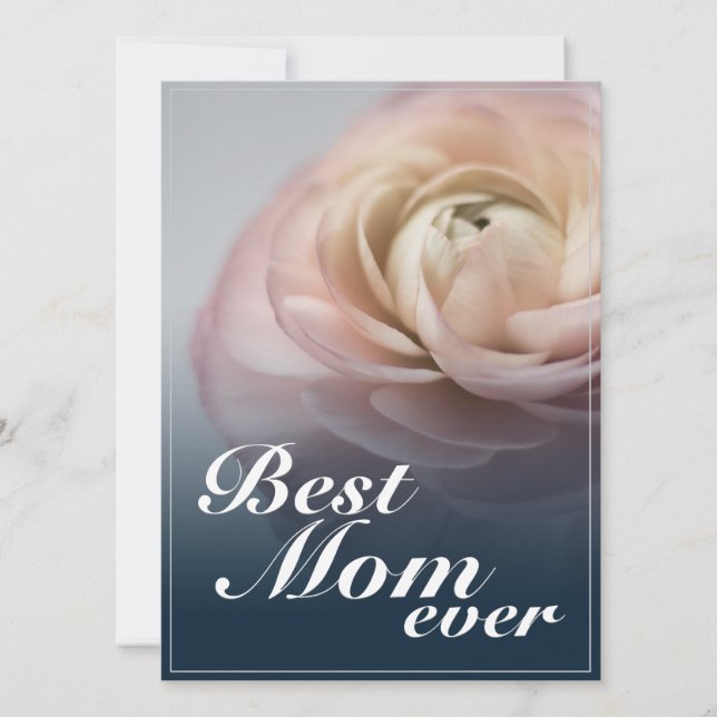Melhor Mãe do Mundo com Grande Rosa Rosa (Frente)