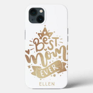 Melhor Mãe do Mundo Dourado Nome Personalizado Pre