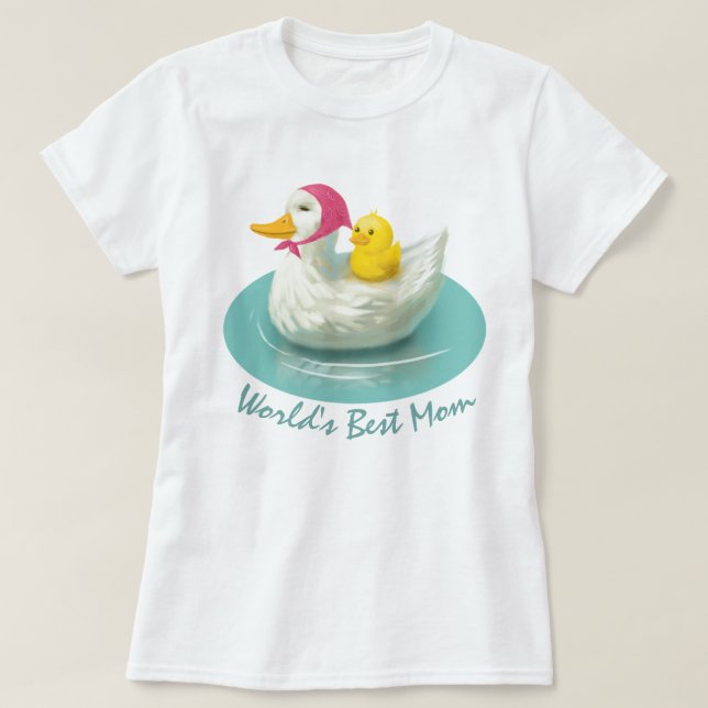 Melhor Mãe do Mundo - Mãe de Pato e Camiseta de Be (Frente do Design)