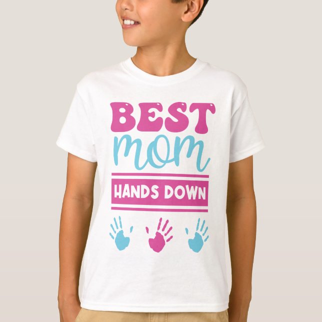 Melhor Mãe Mãos para Baixo - Kids T-shirt (Frente)