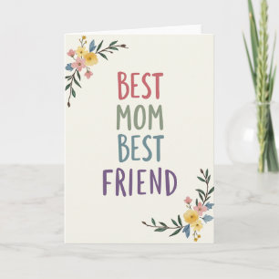 Melhor Mãe Melhor Amiga Cartão Floral