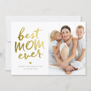 Melhor Mãe Nunca Faux Gold Foil