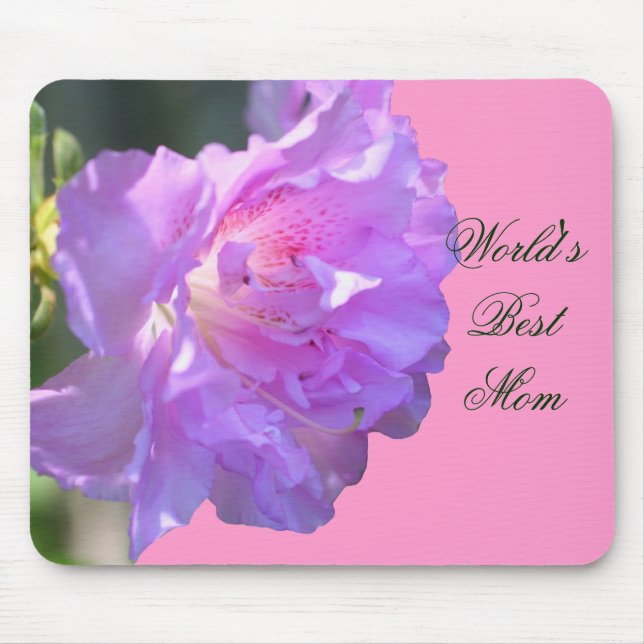 Melhor Mãe Rosa Azalea Flor Foto Mousepad (Frente)