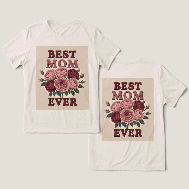 Melhor Mãe Rosa T-Shirts (Design Frente e Verso)