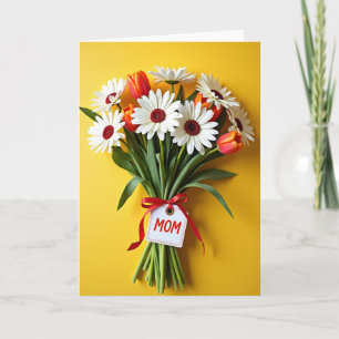 Melhor Mamãe Cartão de Buquê Floral